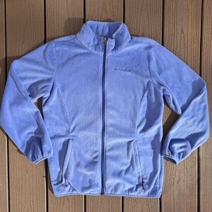 COLUMBIA FLEECE GIRLS JACKET COAT SIZE LARGE 14/16 CORNFLOWER PERIWINKLE BLUE